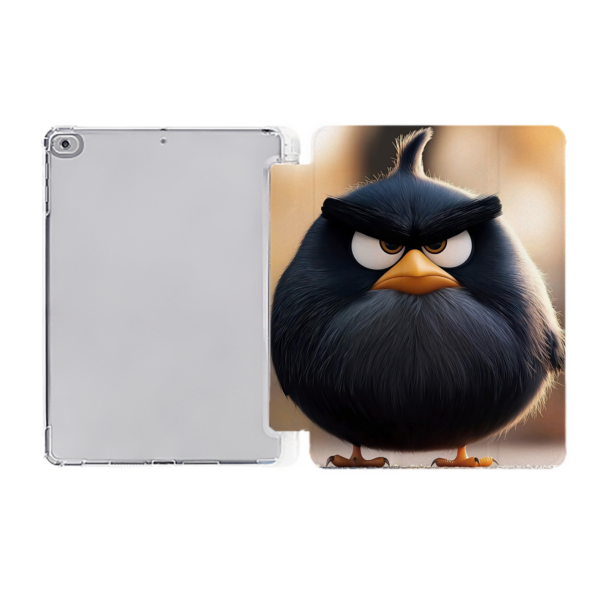 （画像用） Angry Birds アングリーバード IPad ケース ペン収納付き 三つ折りスタンド PUレザー×シリコン 対応機種9.5/10.5/10.9インチ